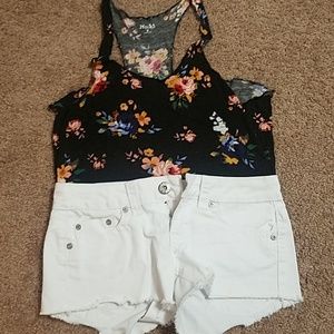 White shorts with free shirt!